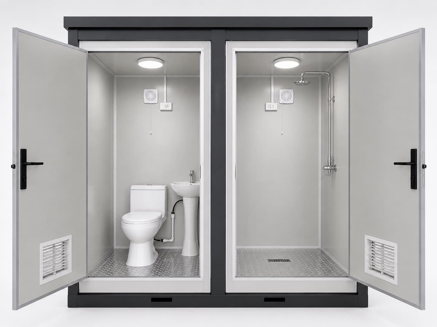 NOVAMOD Sport Duo — interior view showing toilet compartment and shower stall